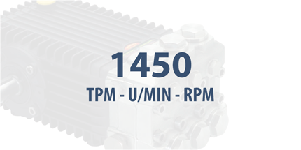 Drehzahl 1450 U/min - Förderleistung ansteigend