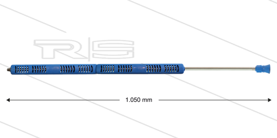 S3-350 - Lanze - L=1050mm - gerade - Edelstahl blau - Isohalbschalen 2 x L=360mm - 350 Bar