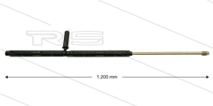 S6 Düsenrohr - L=1200mm - gerade - Edelstahl - Isohalbschalen 2x L=387mm - mit Handgriff - 600 Bar