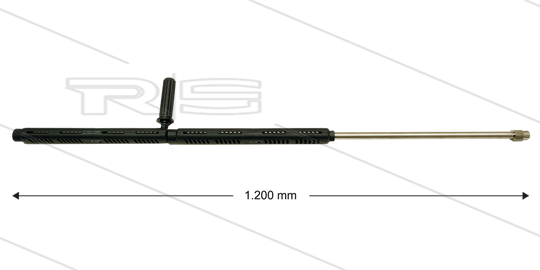 S6 Düsenrohr - L=1200mm - gerade - Edelstahl - Isohalbschalen 2x L=387mm - mit Handgriff - 600 Bar