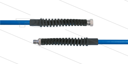 Carwash Titan-Slide Schlauch blau DN06 - 3,2m - 1/4&quot; DKR x 1/4&quot; AGR - 2x SKS schwarz - 300 Bar