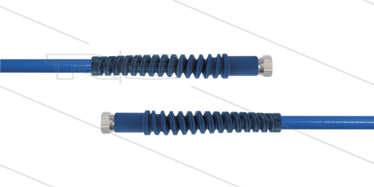 Carwash Titan-Slide Schlauch blau DN06 - 4,0m - 2x 1/4&quot; DKR - 2x SKS - 300 Bar