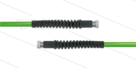 Carwash Titan-Slide Schlauch grün DN06 - 3,5m - 2 x 1/4&quot; DKR - 2x SKS schwarz - 300 Bar