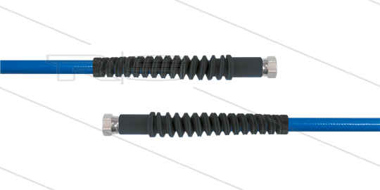 Carwash Titan-Slide Schlauch blau DN06 - 4,6m - 2x 1/4&quot; DKR - 2x SKS - 300 Bar
