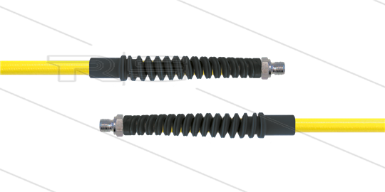 Carwash Titan-Slide Schlauch gelb DN06 - 4,0m - 2 x 1/4&quot; AGR - 2x SKS schwarz - 300 Bar