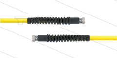 Carwash Titan-Slide Schlauch gelb DN06  - 3,5m - 2 x 3/8&quot; DKR - 2x SKS schwarz - 300 Bar