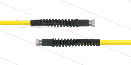 Carwash Titan-Slide Schlauch gelb DN06  - 3,5m - 2 x 3/8&quot; DKR - 2x SKS schwarz - 300 Bar