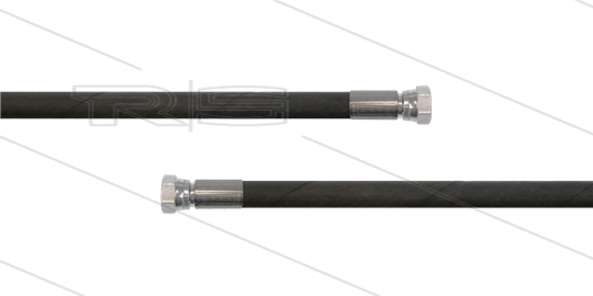 HD-Schlauch schwarz 1SC-06 - 5,0m - 2 x 1/4&quot; DKR - ohne GKS - 250 Bar