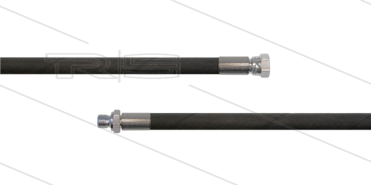 D-Schlauch schwarz DN06 - Flexy - 1SN - 30m - 1/4&quot;DKR x 1/4&quot; AGR - ohne SKS - 300 Bar