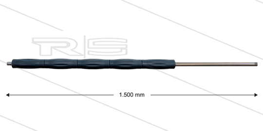 RP007 Strahlrohr - L=1500mm - Stahl - umspritzter Isolierung L=500mm - 400 Bar - max 80°C