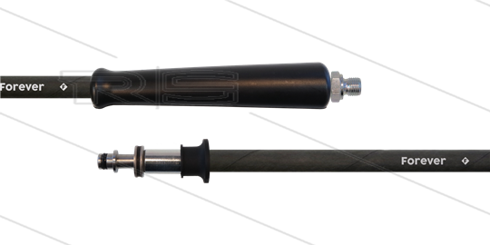 HD-Schlauch schwarz 2SCX-08 - Forever - 20m - 3/8&quot; AGR x Ø11mm Stecknippel mit lager VA - 1x GKS