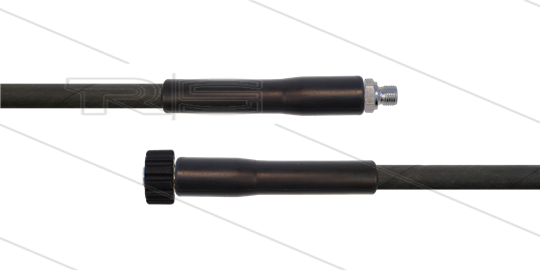 HD-Schlauch schwarz 1SC-08 - 15m - 3/8&quot; AGR x M22x1.5 HV flach - 2x GKS - 250 Bar