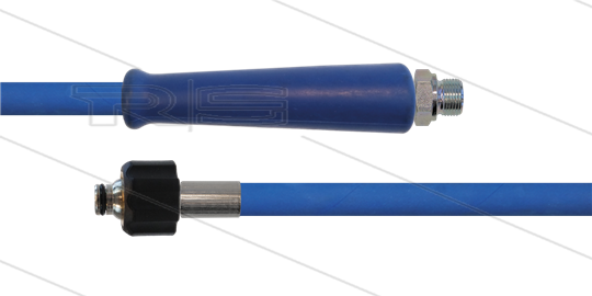 HD-Schlauch blau 1SC-10 - 15m - 3/8&quot; AGR x M22x1,5 W konisch - 1x GKS - 250 Bar