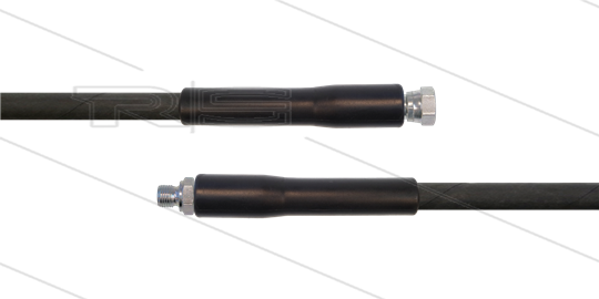 HD-Schlauch schwarz 1SC-06 - 15m - 1/4&quot; DKR x 1/4&quot; AGR - 2x GKS - 250 Bar