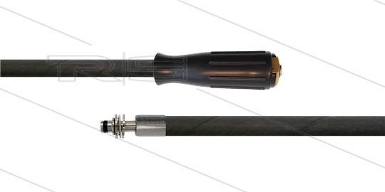 HD-Schlauch schwarz 1SC-06 - 15m - M22x1.5 HV Lang x Stecknippel VA Ø11mm mit Lager - 250 Bar