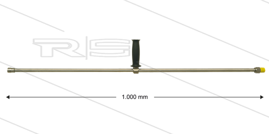 ST3600 Lanze - L=1000mm - gerade - Edelstahl - 1/2&quot; AG x 1/4&quot; IG - mit seitlichem Handgriff - 600Bar