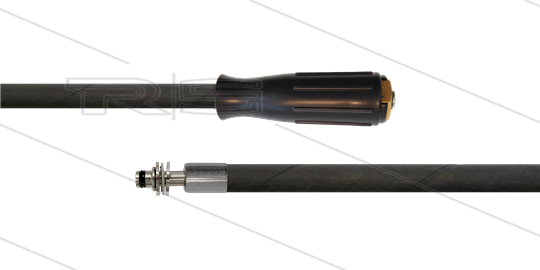 HD-Schlauch schwarz 1SN-06 &quot;Titanjet&quot; - 10m - M22x1,5 HV Lang x Stecknippel VA Ø11mm mit Lager