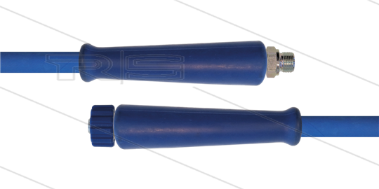 HD-Schlauch blau 1SC-12 - 10m - 1/2&quot; AGR x M22x1,5 HV flach - 2x GKS - 250 Bar