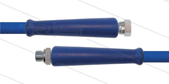 HD-Schlauch blau 1SC-12 - 15m - 3/8&quot; DKR x 3/8&quot; AGR - 2x GKS - 250 Bar