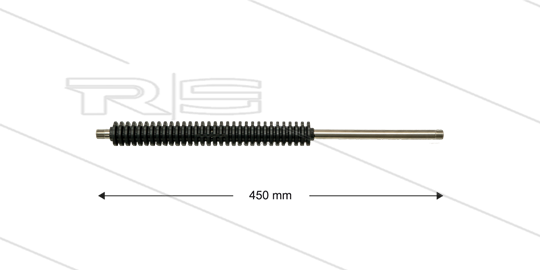 PFL Lanze - L=450mm - gerade - Edelstahl - umspritzter Isolierung L=265 mm - 250 Bar - max 160°C