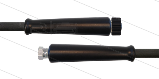 HD-Schlauch schwarz - 2SC-08 - 25m - 3/8&quot; DKR x M22x1,5 HV flach - 2x GKS - 400 Bar