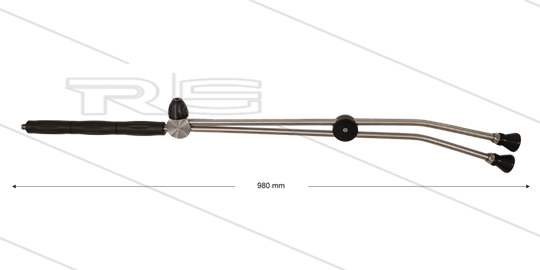 RP53 Doppellanze - L=980mm - Edelstahl - Ventil oben - Isolierung L=295mm - 400 Bar - max 80°C