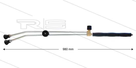 RP53 Doppellanze - L=980mm - Stahl verzinkt - Ventil oben - Isolierung L=290mm - 250 Bar - max 80°C