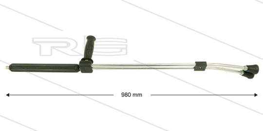 ST54 Doppellanze - L=980mm - Stahl verzinkt - Seitengriff - Isolierung L=300mm - 310 Bar - max 150°C