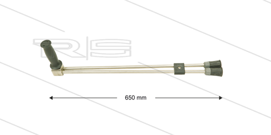 ST154 Doppellanze - L=650mm - Seitengriff - Edelstahl - ohne isolierung - 500 Bar - max 150°C