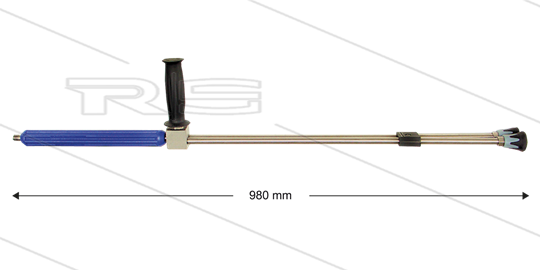 ST154 Doppellanze - L=980mm - Seitengriff - isolierung L=300mm - 500 Bar - max 150°C - 1/4&quot; AG