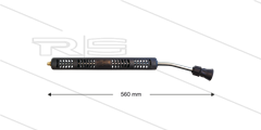 S3 Düsenrohr - L=560mm - gebogen - Stahl - mit Isohalbschalen L=360mm - 250 Bar - max 160°C - 1/4&quot;AG