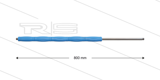 RP002 Lanze - L=800mm - gerade - VA - blau - Isolierung L=485mm - 500 Bar - max 80°C - 2 x 1/4&quot; AG