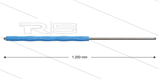 RP002 Lanze - L=1200mm - gerade - VA - blau - Isolierung L=485mm - 500 Bar - max 80°C - 2 x 1/4&quot; AG