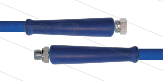 HD-Schlauch blau 2SC-12 - 10m - 3/8&quot; DKR x 3/8&quot; AGR - 2x GKS - 400 Bar