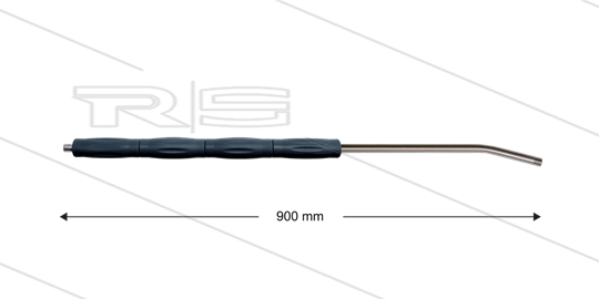 RP10 Lanze - L=900mm - gebogen - Edelstahl - Isolierung L=395mm - 400 Bar - max 80°C - 2 x 1/4&quot; AG