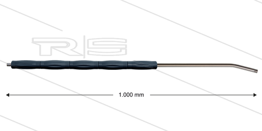 RP10 Lanze - L=1000mm - gebogen - Edelstahl - Isolierung L=495mm - 400 Bar - max 80°C - 2 x 1/4&quot; AG