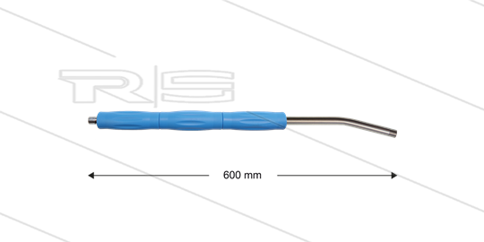 RP10 Lanze - L=600mm - gebogen - Edelstahl - blau - Isolierung L=295mm - 400 Bar - max 80°C