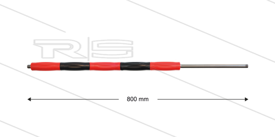 RP50 Lanze - L=800mm - gerade - VA - Isolierung rot/schwarz L=495mm - 500 Bar - max 80°C - 2 x 1/4&quot;