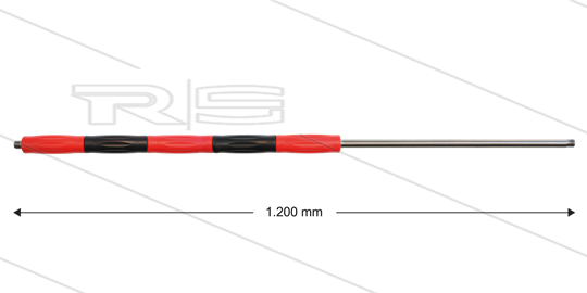 RP50 Lanze - L=1200mm - gerade - VA - Isolierung rot/schwarz L=495mm - 500 Bar - max 80°C - 2 x 1/4&quot;