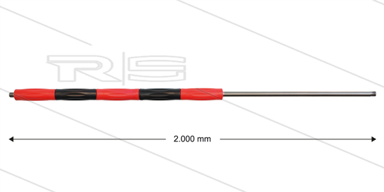 RP50 Lanze - L=2000mm - gerade - VA - Isolierung rot/schwarz L=495mm - 500 Bar - max 80°C - 2 x 1/4&quot;