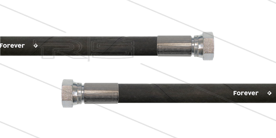 HD-Schlauch schwarz 2SCX-12 - Forever - 15m - 2x 1/2&quot; DKR - ohne GKS - 400 Bar