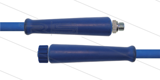 HD-Schlauch blau 2SC-10 - 15m - 3/8&quot; AGR x M22x1,5 HV flach - 2x GKS - 400 Bar