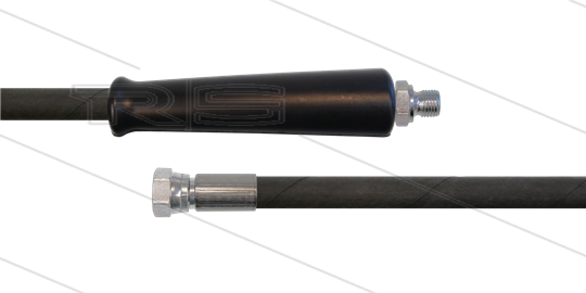 HD-Schlauch schwarz 1SN Plus-08 -20m - 3/8&quot; AGR x 3/8&quot; DKR - 1x GKS - 315 Bar