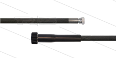 HD-Schlauch schwarz 1SC-08 - 15m - 3/8&quot; DKR x M22x1,5 HV flach mit GKS - 250 Bar