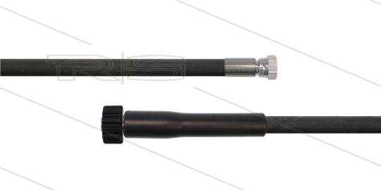 HD-Schlauch schwarz 1SC-06 - 20m - 3/8&quot;DKR x M22x1,5 HV flach - 1x GKS - 250 Bar