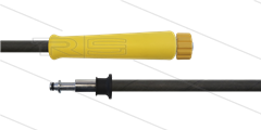 HD-Schlauch schwarz 2SC-08 - 20m - M22x1,5 HV konisch x Ø11mm Stecknippel VA mit Lager - 1x GKS gelb