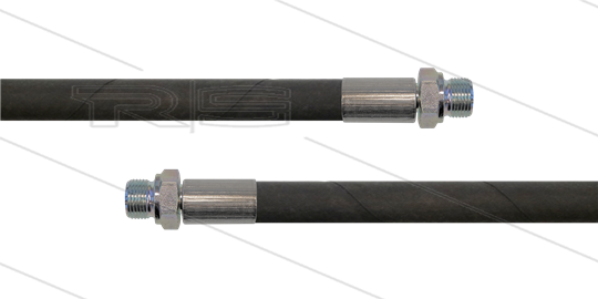 HD-Schlauch schwarz 1SC-12 - 25m - 2 x 1/2&quot; AGR - ohne GKS - 250 Bar