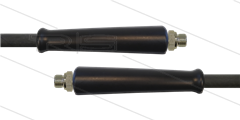 HD-Schlauch schwarz 1SC-10 - 27,5m - 2 x 3/8&quot; AGR aus VA - 2x GKS - 210 Bar