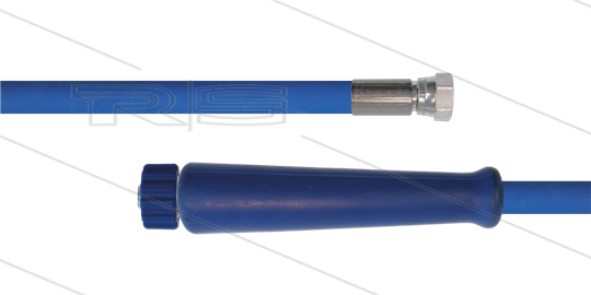 HD-Schlauch blau 1SN Plus-08 - 40m - 3/8&quot;DKR x M22x1,5 HV flach -1x GKS - 315 Bar