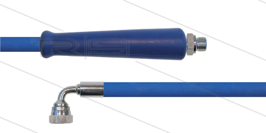 HD Schlauch blau 2SC-10 - 45m - 3/8&quot; AGR x 3/8&quot; DKR 90° Winkel - 1x GKS - 400 Bar